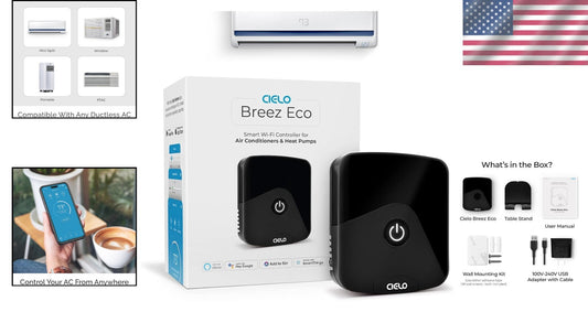 Breez Eco Smart AC Controller for Mini Split & Window Units - WiFi & Alexa Ready