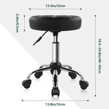 Load image into Gallery viewer, Compact Black Swivel Chair - 360-Degree Rolling Stool for Beauty &amp; Relaxation