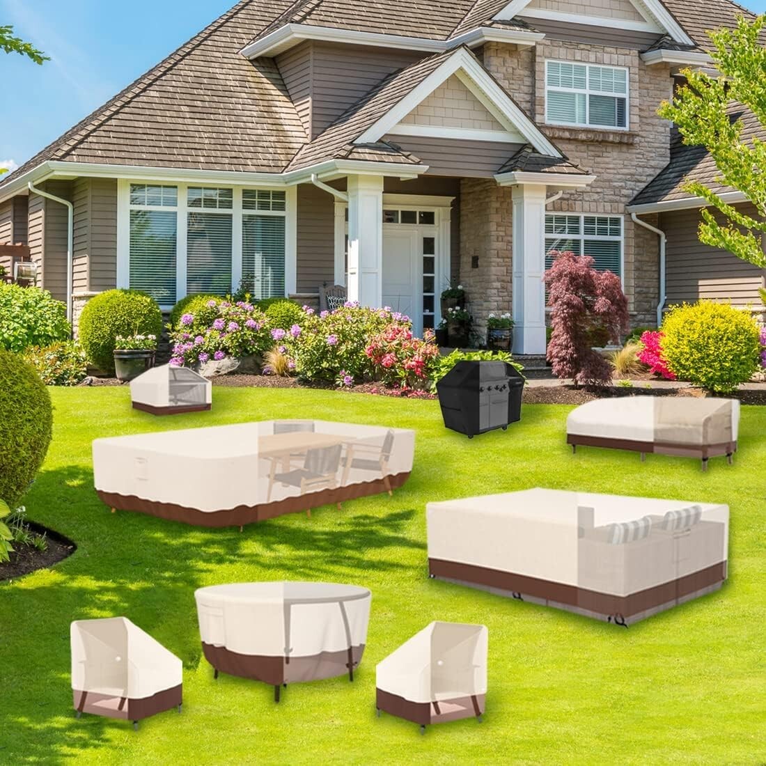 Ergonomic Heavy Duty BBQ Cover 65x30x46 - Secure Fit with Lifetime Warranty