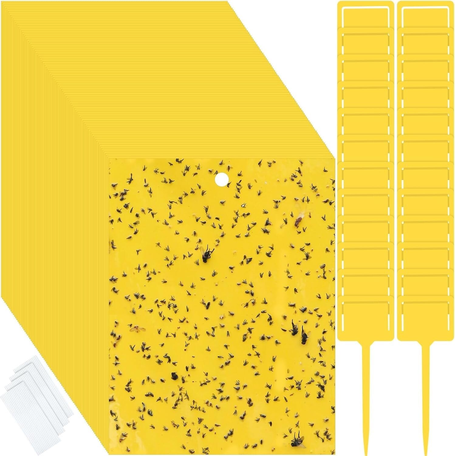 Versatile 250 Pcs Double-Sided Sticky Traps for Flying Insects - Classic Yellow