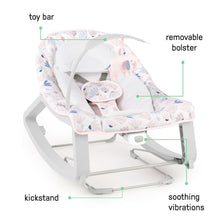 Load image into Gallery viewer, Pink Burst Portable Baby Seat: 3-in-1 Vibrating Bouncer, Rocker &amp; Toddler Rocker