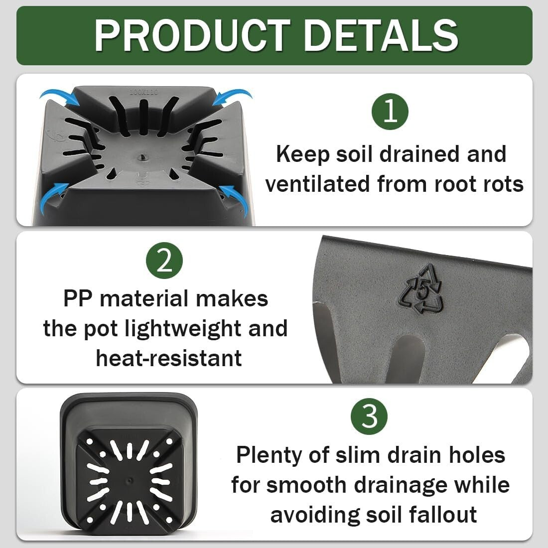 Durable 3.5 Inch Small Plant Pots - 120 Pack with Drainage Holes for Succulents