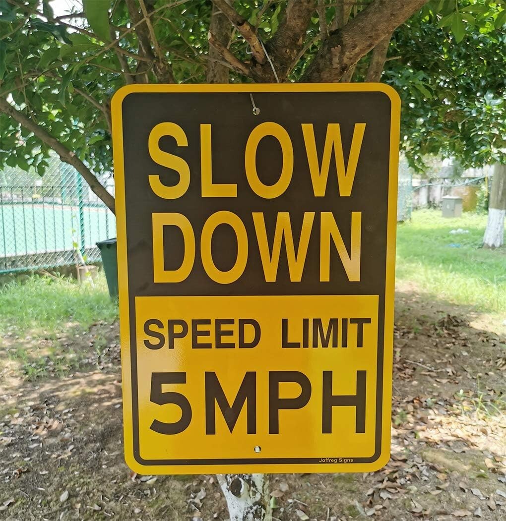 Durable 5 MPH Traffic Sign - Easy Install Reflective Aluminum 4-Pack (17x12 in)