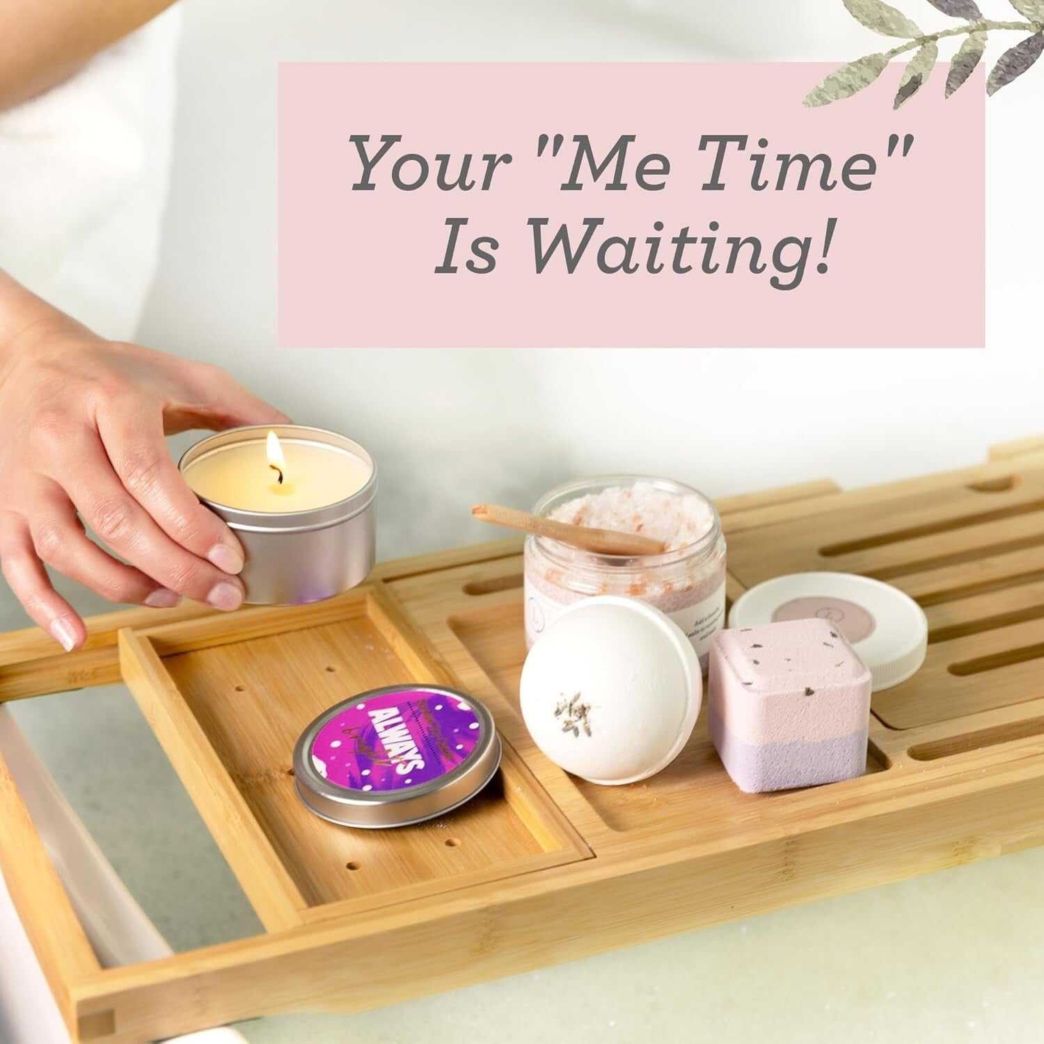 All-Natural 15 Piece Lavender Spa Gift Basket - Luxury Self-Care Essentials