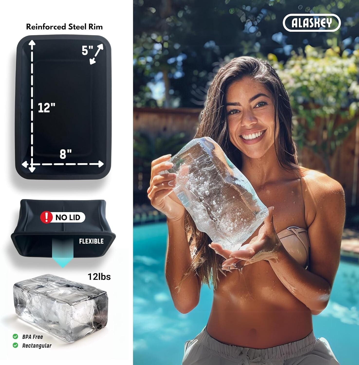 Ice Expert's Choice: Giant 3-Pack Ice Block Mold for Efficient Cooling Solutions