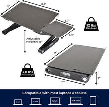 Load image into Gallery viewer, WorkEZ Portable Laptop Stand with Cooling Feature - Adjustable Height Desk Riser