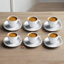 Load image into Gallery viewer, Classic Italian White Porcelain Espresso Cups Set of 6, 2 oz. - Durable &amp; Ele...