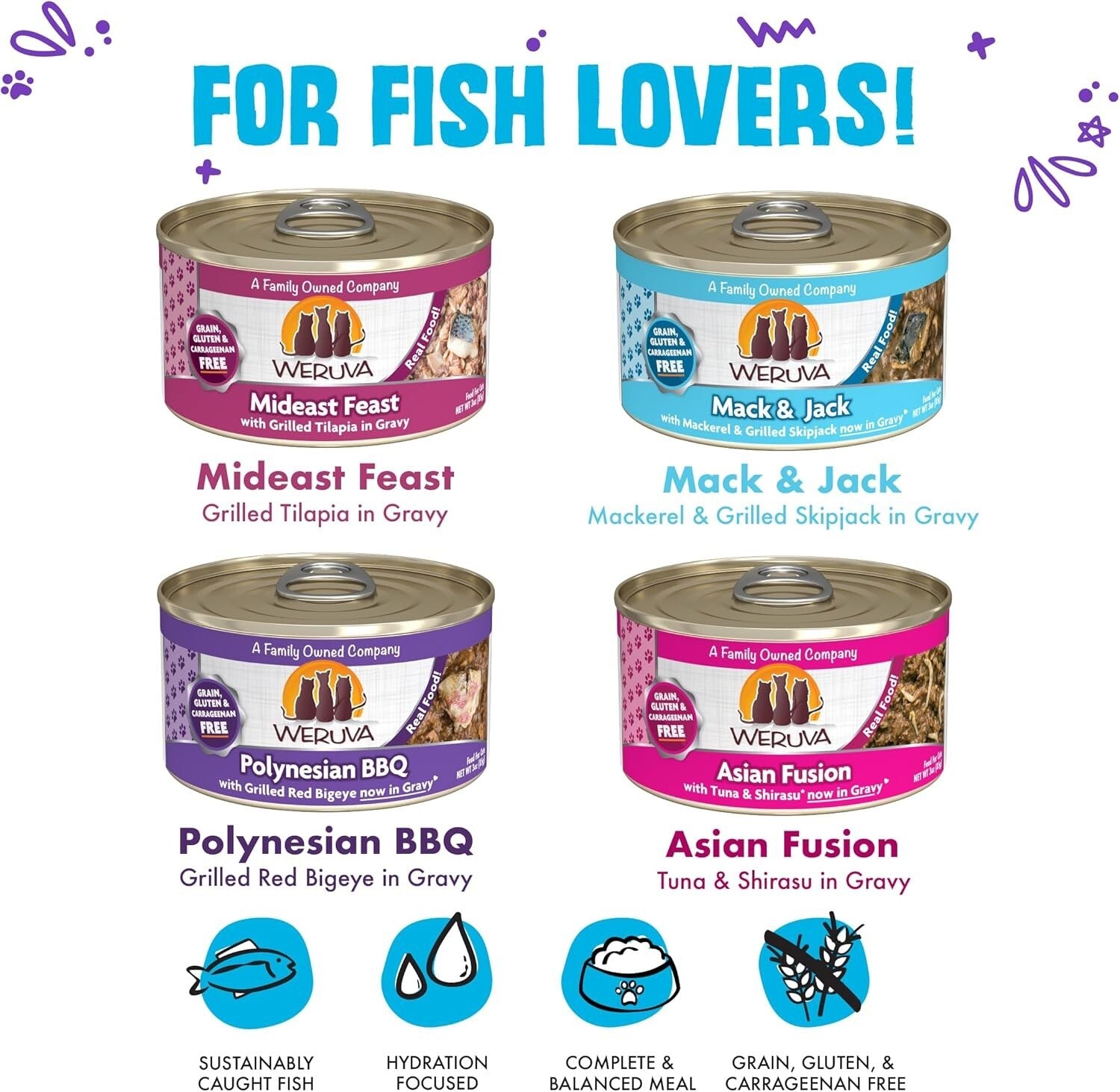 Frisky Fishin' Friends Wet Cat Food Variety Pack - 24 Cans of Seafood Delights