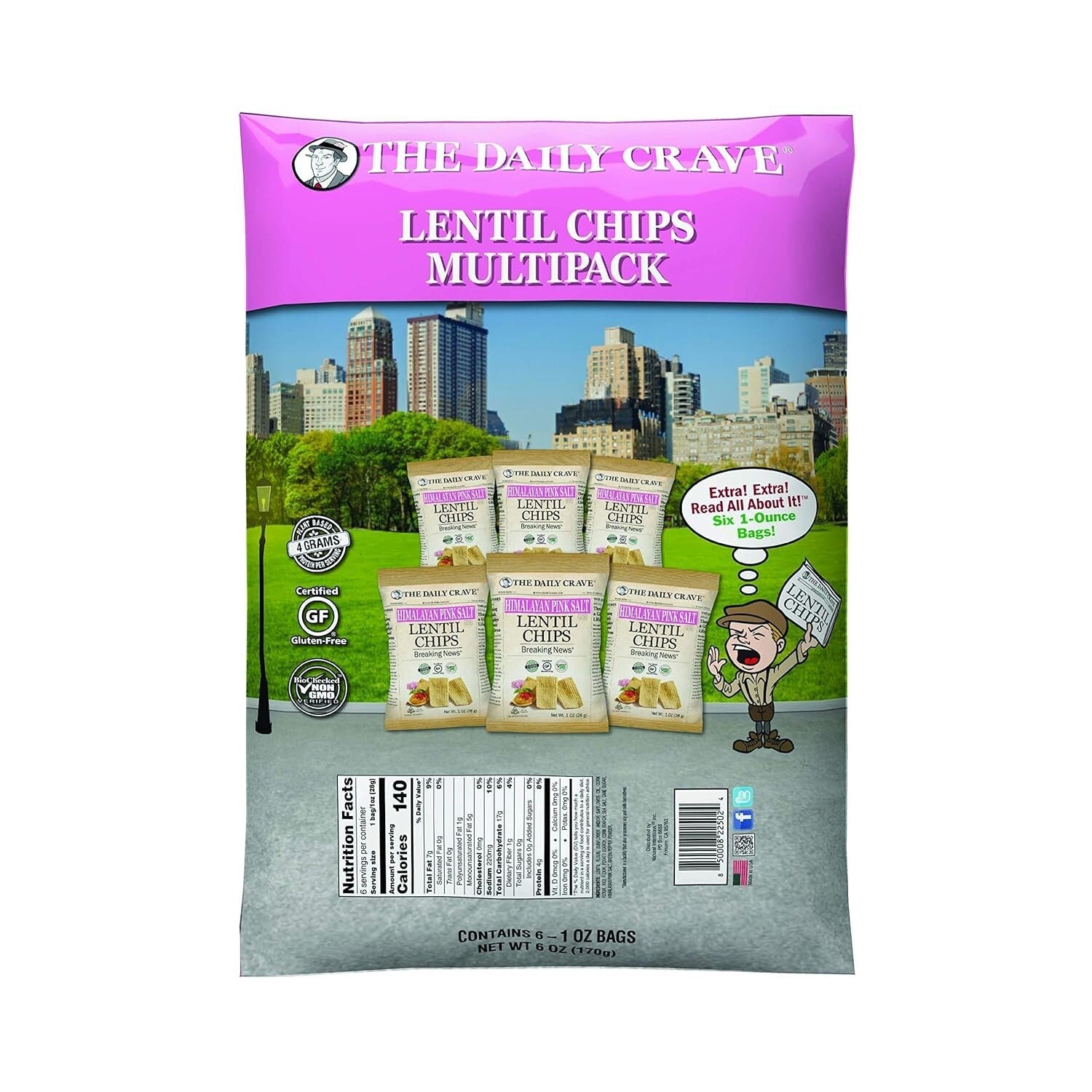 Lentil Chips Multipack: Gluten-Free, Non-GMO 6 Ounce Packs - Ideal Snack