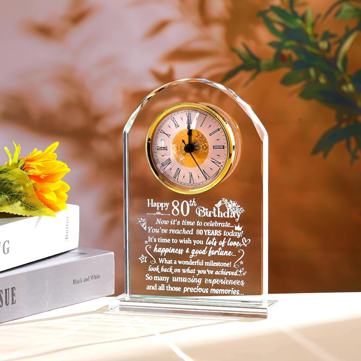 Decorative 80th Birthday Quartz Clock - Memory Keeper for Milestone Celebrations