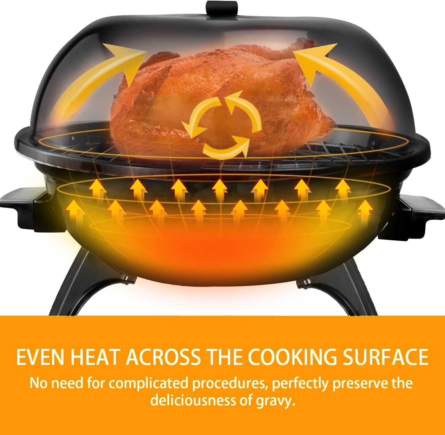 15-Serving Electric Indoor/Outdoor Grill - Removable Stand & Double Layer Design