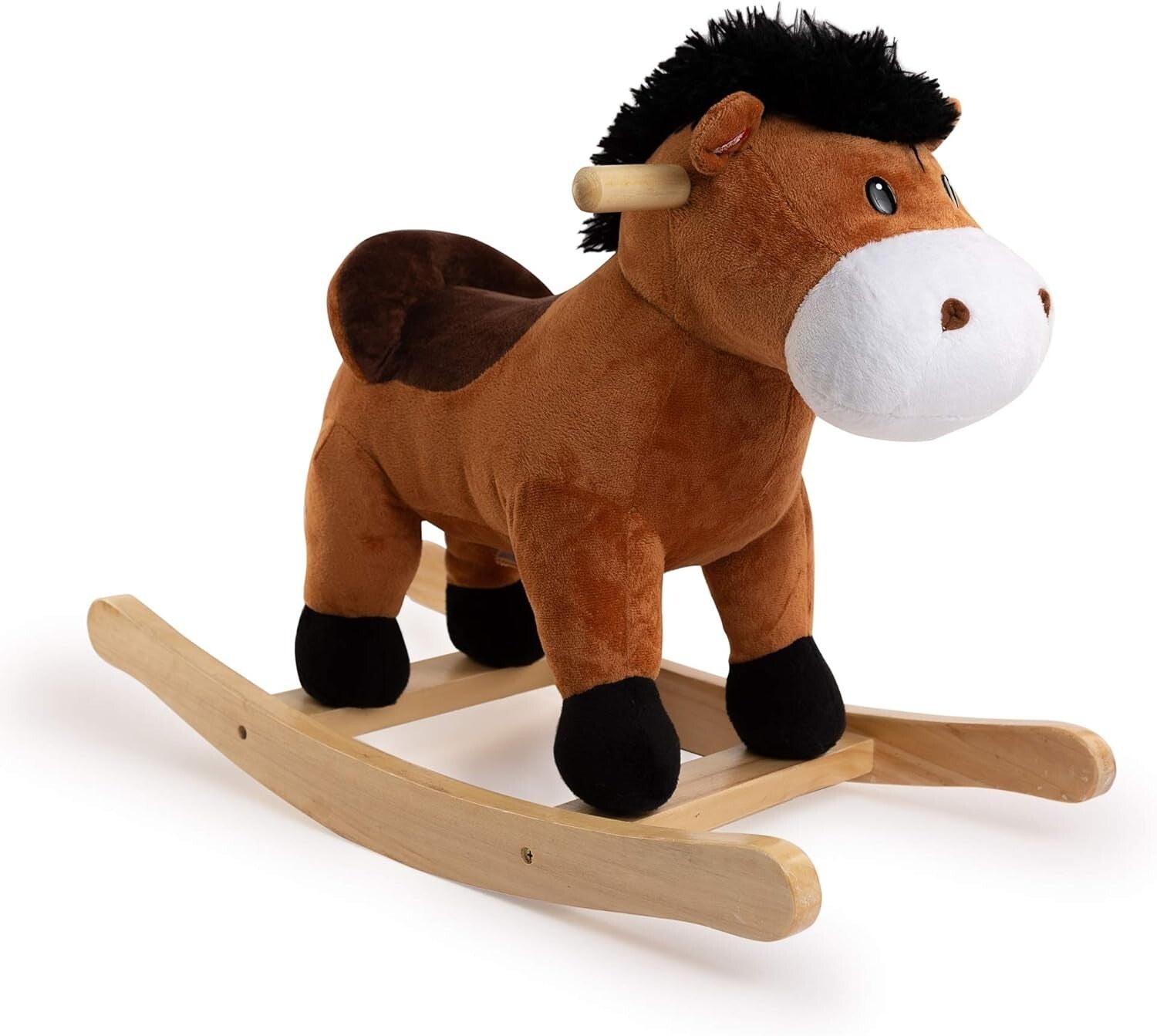 Cuddle-Ready Rocking Brown Horse with Sound - Ideal for Imaginative Play