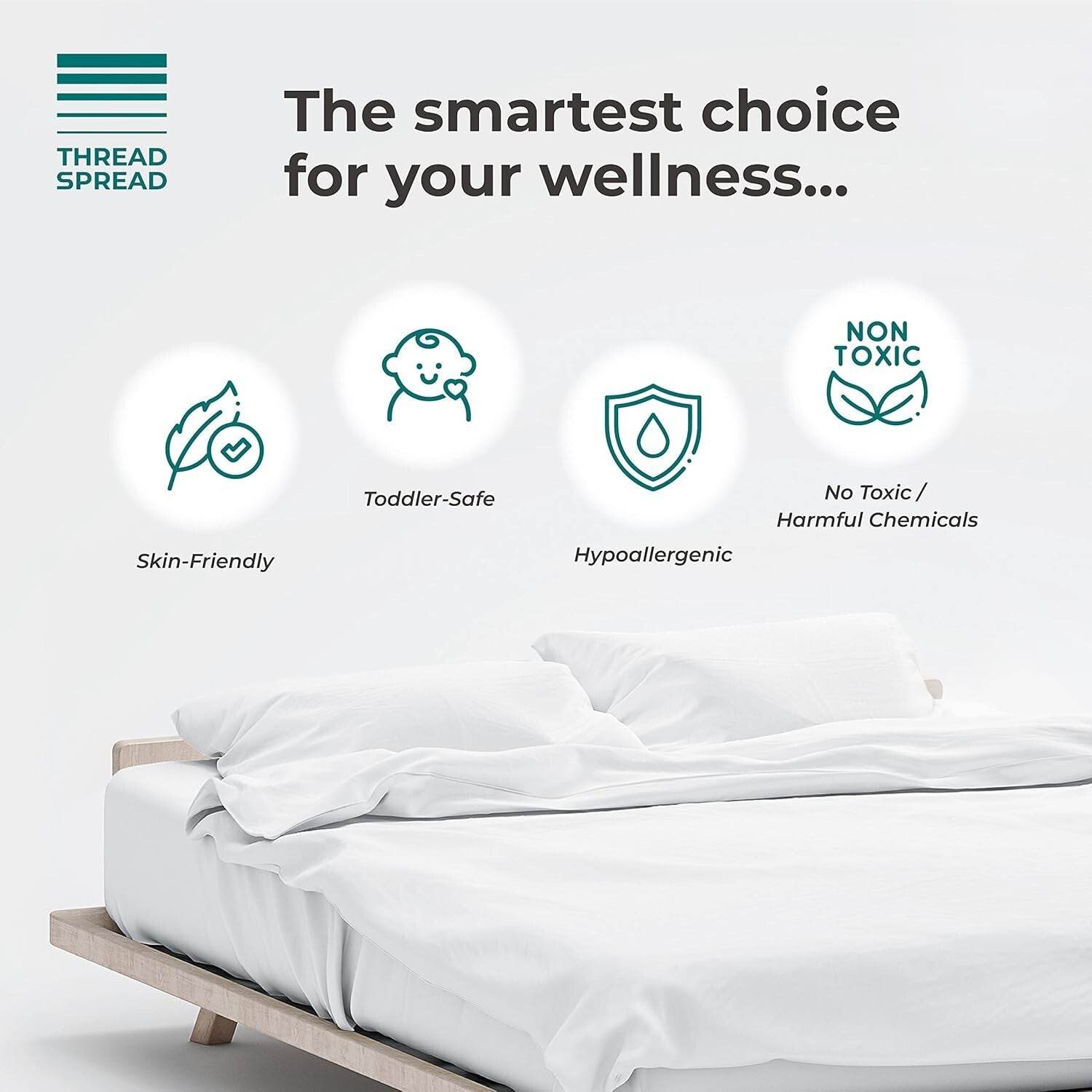 Eco-Friendly Queen Cotton Bed Sheet Set - Deep Pocket & Hypoallergenic Softness