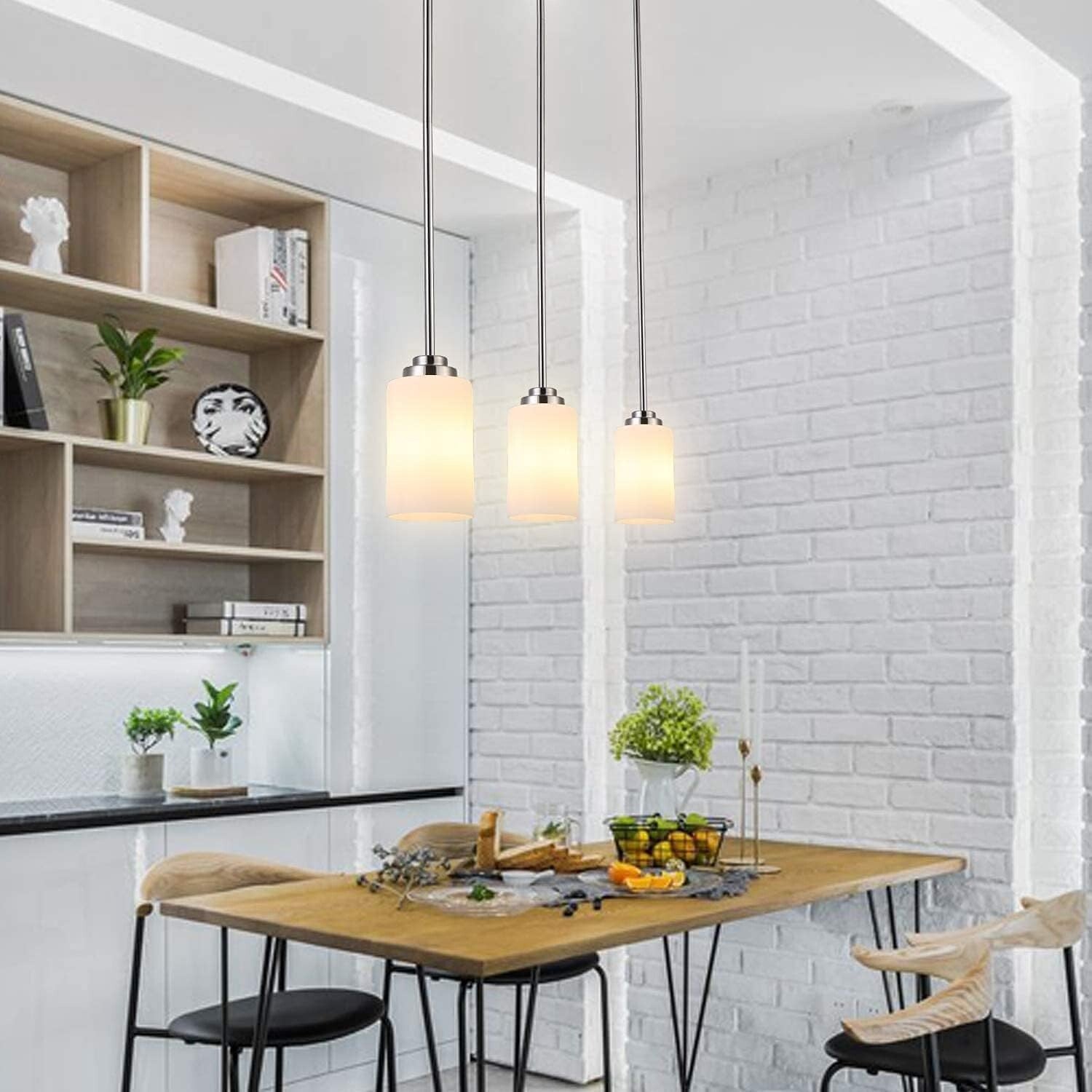 4-Pack White Frosted Glass Shades, Ideal for Pendant & Wall Lighting Fixtures