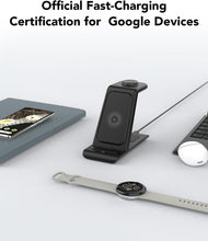 Load image into Gallery viewer, 3-in-1 Wireless Charger Stand for Google Pixel Watch 3/2 &amp; Phones - Fast Charge