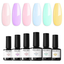 Load image into Gallery viewer, High-Quality Pastel Gel Nail Polish Kit - 6 Dreamy Colors, Long-Lasting &amp; Safe