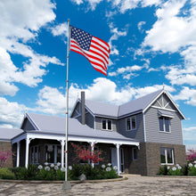 Load image into Gallery viewer, Aluminum 25ft Telescoping Flag Pole with 2 Flag Capacity &amp; Golden Top Finial