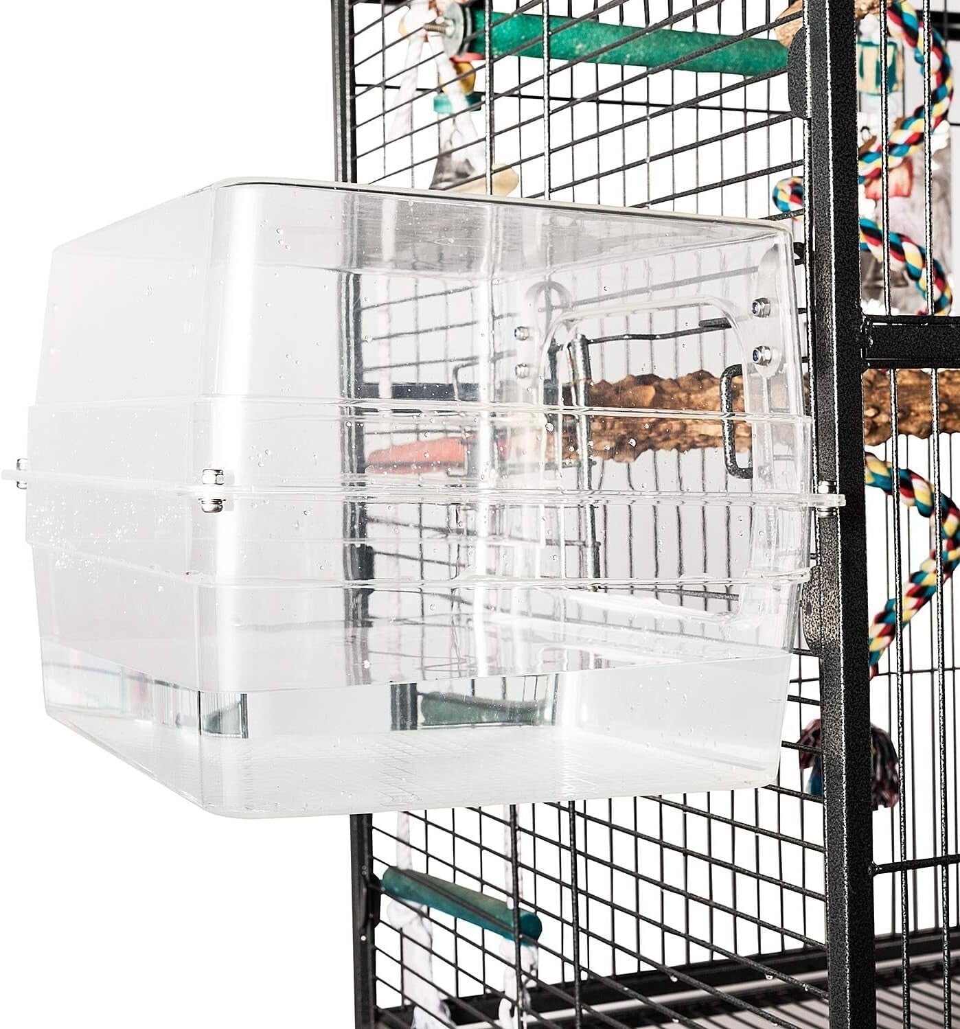 Spacious Bird Bath for Cage - Non-Toxic 13X11 Bath for Cockatiels and Parakeets