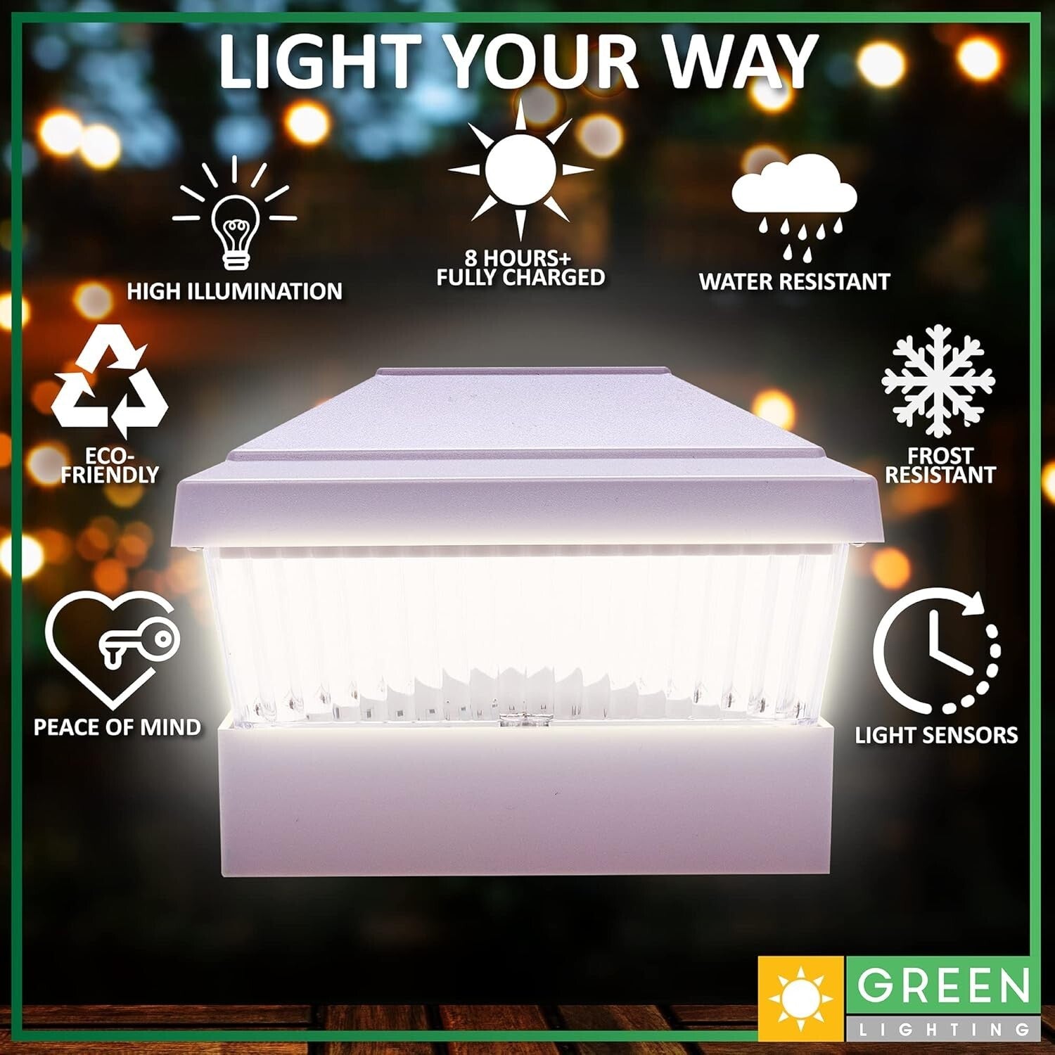 Classic White Solar Post Lights - 12 Adjustable LED Pathway Fixtures, Waterproof