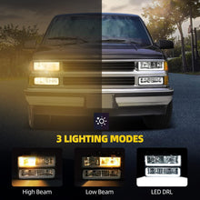 Load image into Gallery viewer, LED Headlight Assembly for 1990-1999 Chevy/GMC C/K &amp; Suburban with DRL
