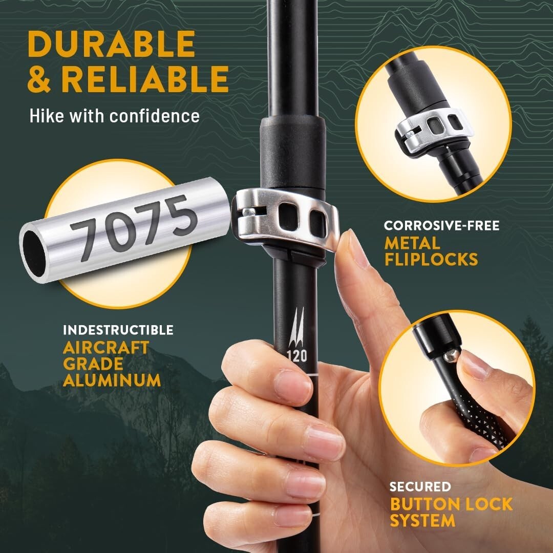Adjustable & Durable Folding Trekking Poles with Cork Grips - For All Adventures