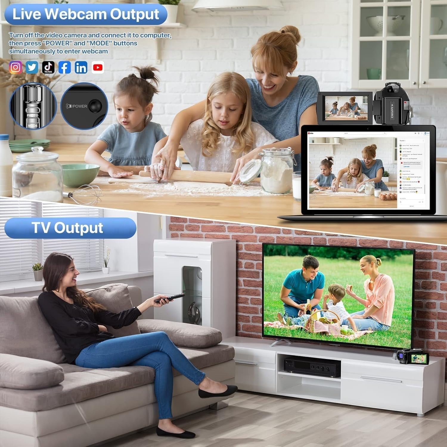 Digital Camcorder with 3'' Screen & Dual Batteries - Perfect for Beginners