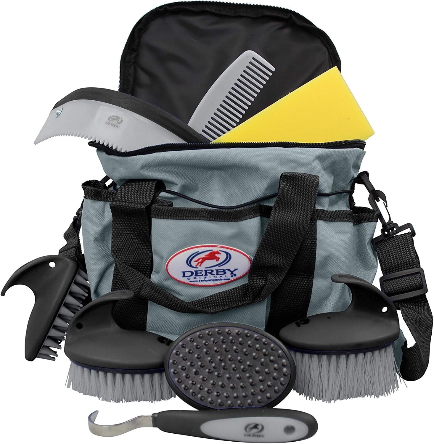 Deluxe 9-Piece Horse Grooming Set with Matching Carry Bag - Perfect for All Ages