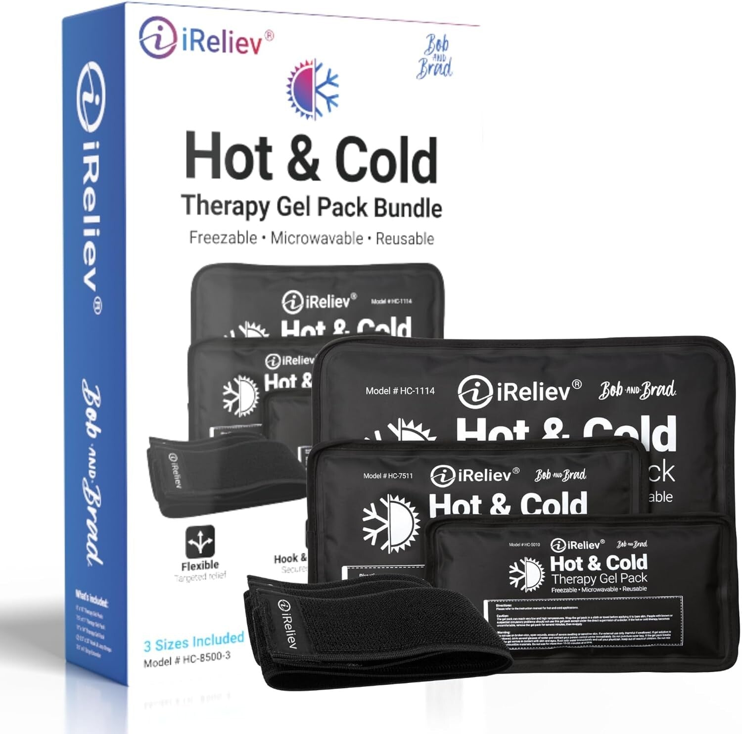 Flexible Reusable Hot & Cold Therapy Gel Pack Set – Pain Relief for Adults