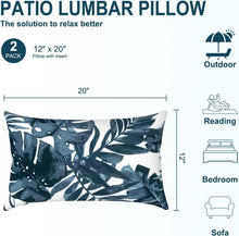 Load image into Gallery viewer, Elegant 12x20 in Waterproof Lumbar Pillows for Indoor and Outdoor Use - Set of 2