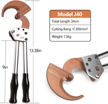 Load image into Gallery viewer, Heavy-Duty Ratchet Cable Cutters for 300mm² Copper/Aluminum Wire - 600mcm