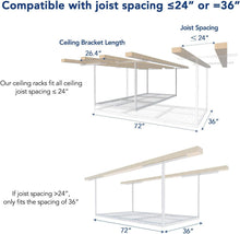 Load image into Gallery viewer, Effortless Installation &amp; Durable Overhead Garage Storage Rack - 3x6 Ft, 450 lbs