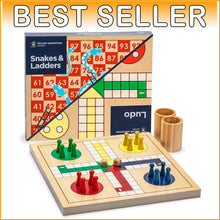 Load image into Gallery viewer, Timeless 2-in-1 Reversible Game Board: Snakes &amp; Ladders, Ludo - 11.3 Inches