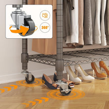 Load image into Gallery viewer, Versatile 3-Tier Metal Clothing Rack on Wheels for Organized Spaces - 80.7" High