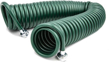 Load image into Gallery viewer, Self-Coiling 3/8-Inch Garden Hose, Drinking Water Safe &amp; Tangle-Free - Green