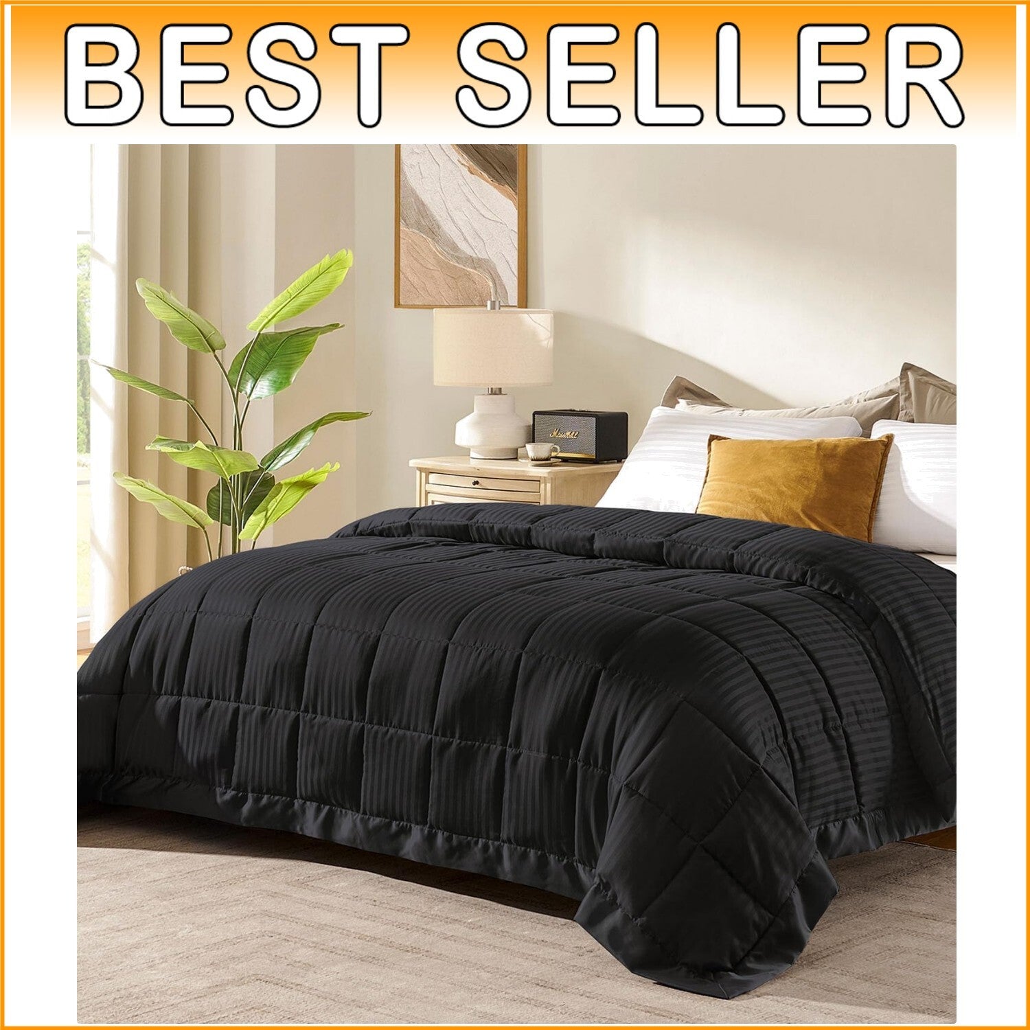 Lightweight King Size Blanket with Satin Trim - Ideal All-Season Comfort, 90x108