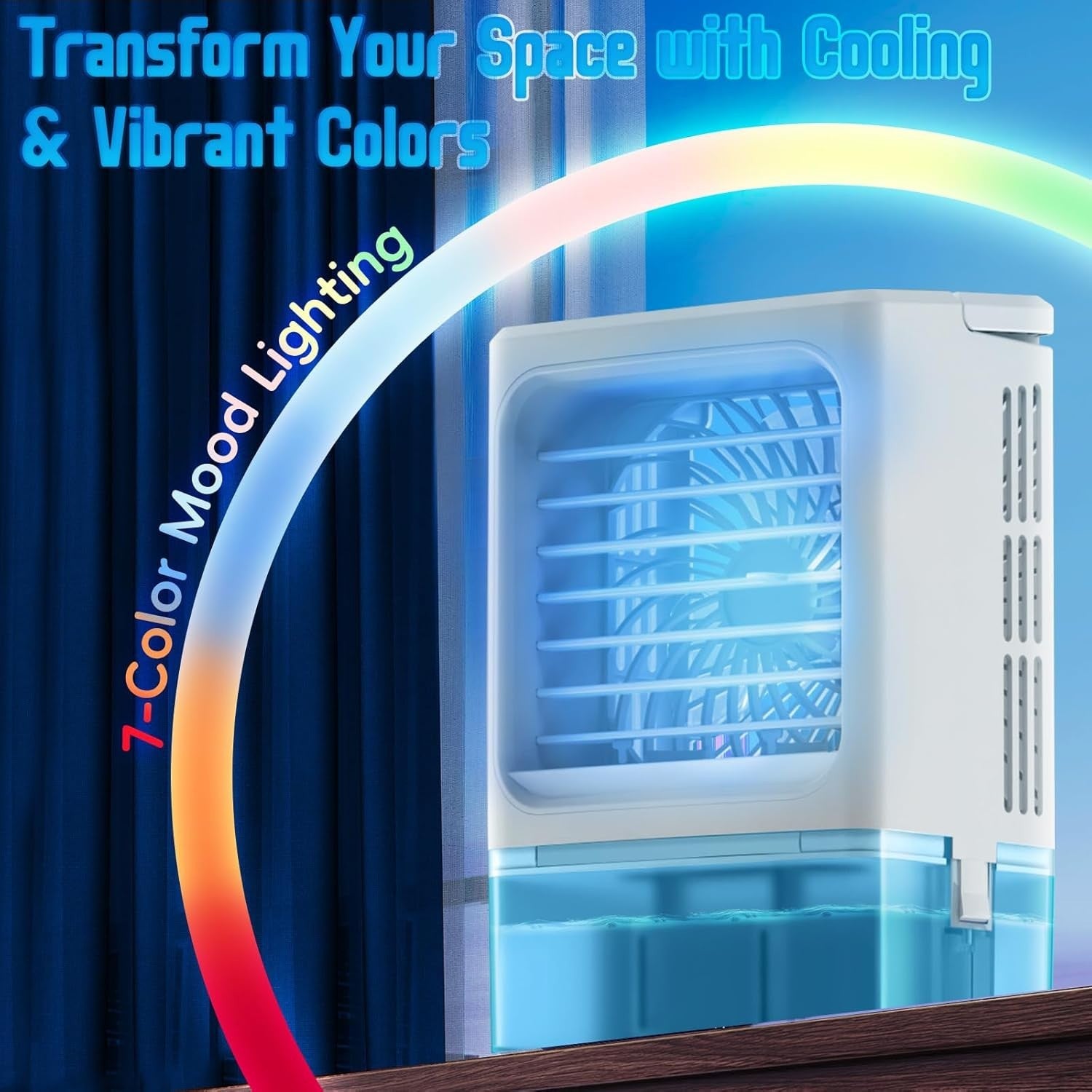 Energy-Efficient Personal Air Conditioner - Portable Design for Camping & Office