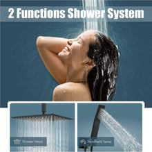 Load image into Gallery viewer, Elegant Matte Black Rain Shower Set with Handheld Spray – Premium High Pressure