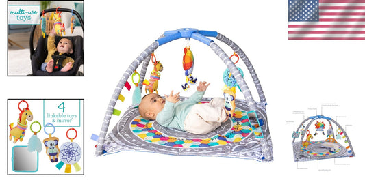 Colorful 4-in-1 Twist & Fold Musical Gym - Infant Play Mat with Portable Design