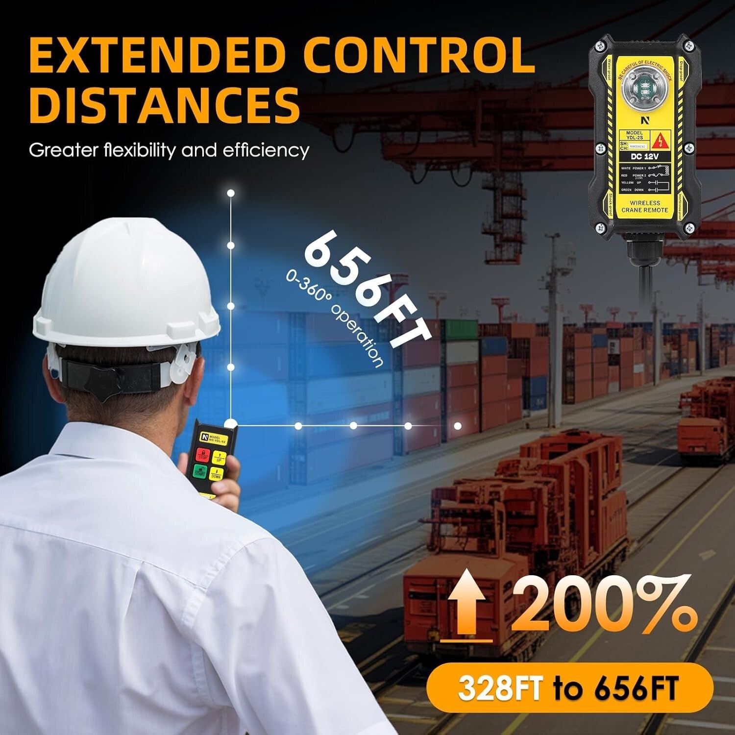 Versatile 2-in-1 Remote Control for Crane and Dump Trailer - Compact & Efficient