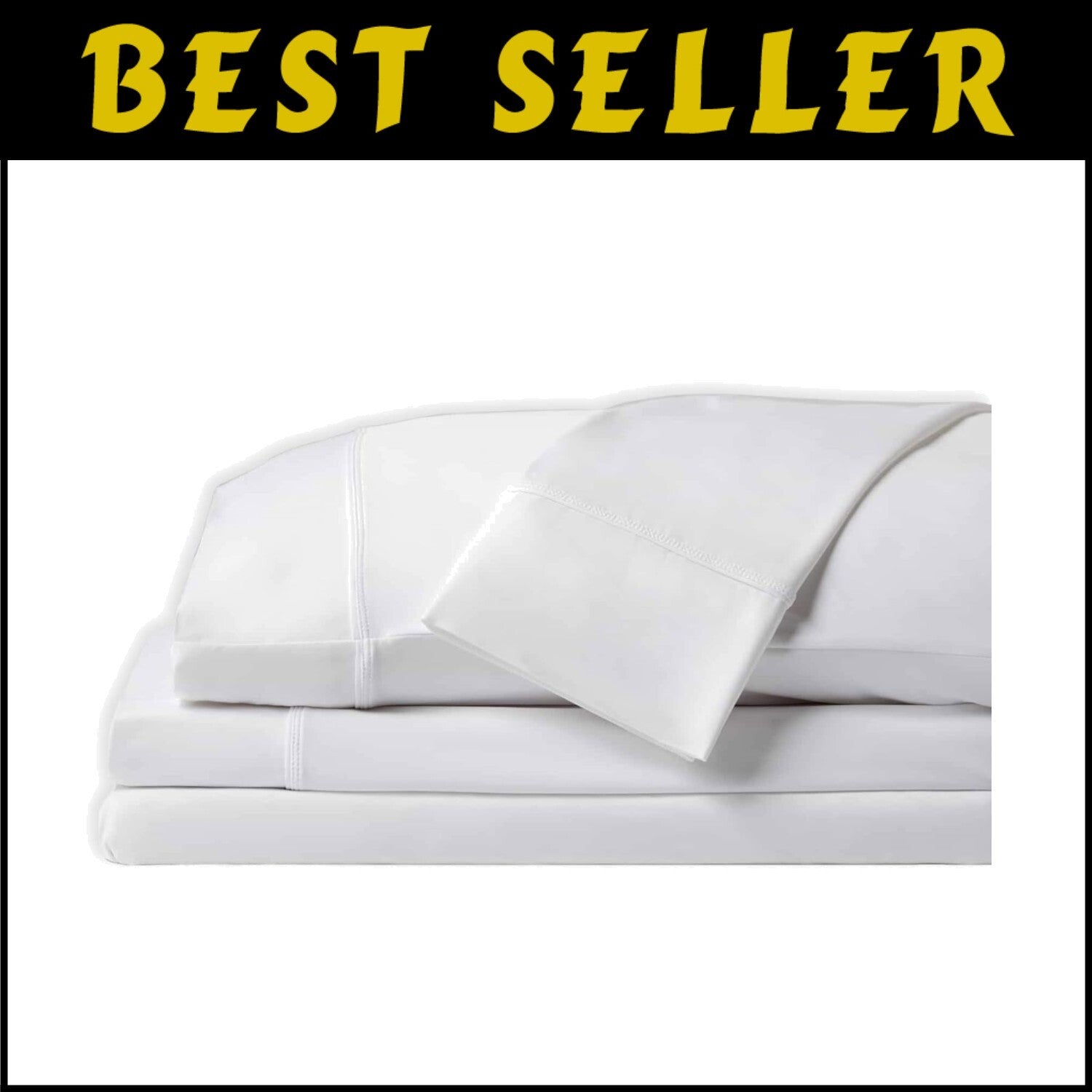 Luxury Split King Cooling Bed Sheets with Deep Pocket & Easy Care - Bright White