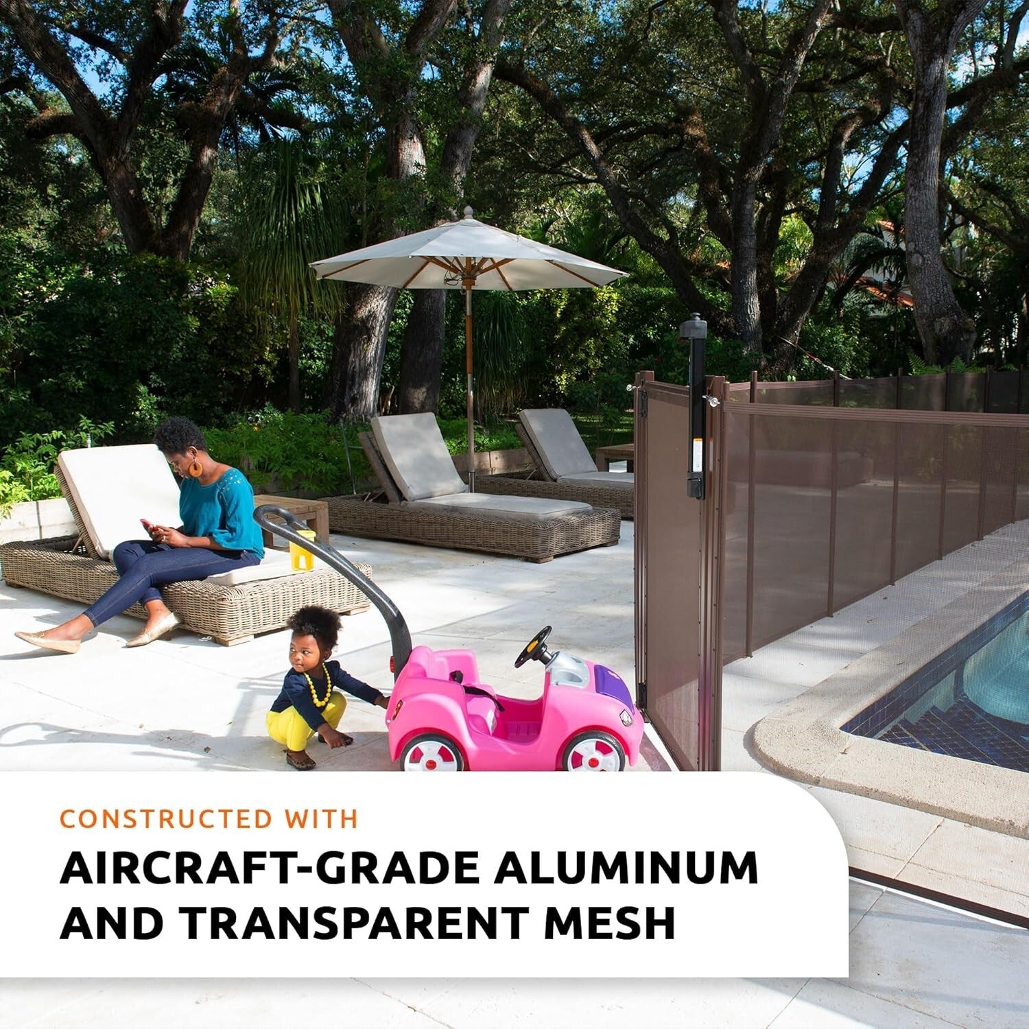 4' Height Mesh Pool Fence DIY Kit - Sturdy Black Safety Solution by Life Saver