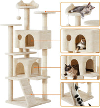 Load image into Gallery viewer, Durable 70in Cat Tree for Indoor Cats with Scratching Posts &amp; Fun Accessories