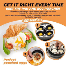 Load image into Gallery viewer, Versatile Egg Maker: Nonstick Frying Pan and Poacher Set with 4 Cup Capacity