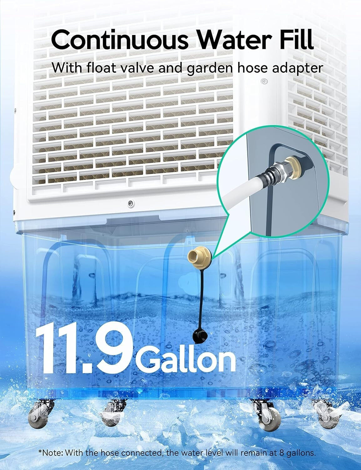 12-Gallon Evaporative Air Cooler for 950 Sq Ft - Ideal for Indoor/Outdoor Use