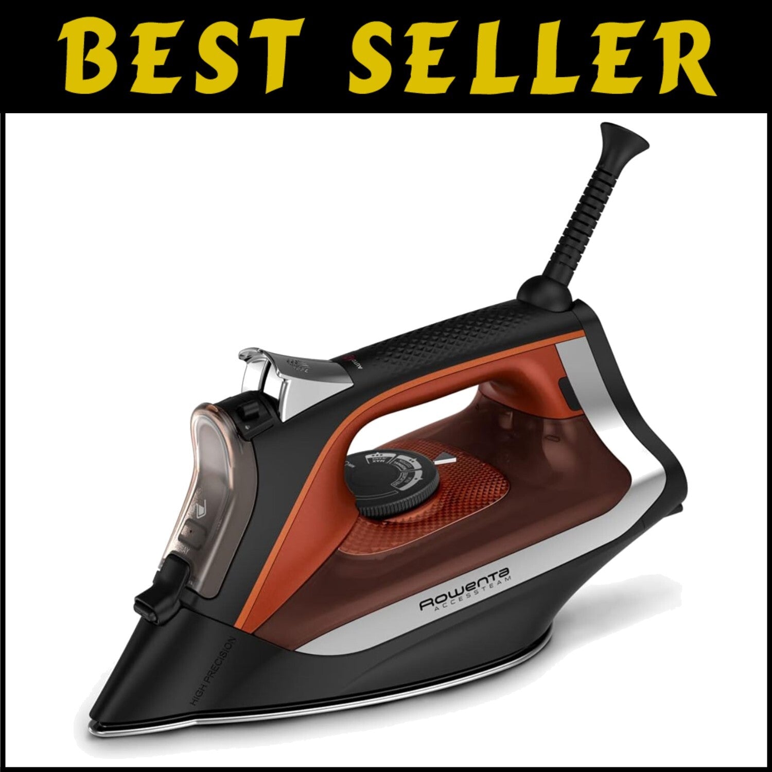 Versatile Stainless Steel Clothes Iron with 300 Microsteam Holes - 1700W Power