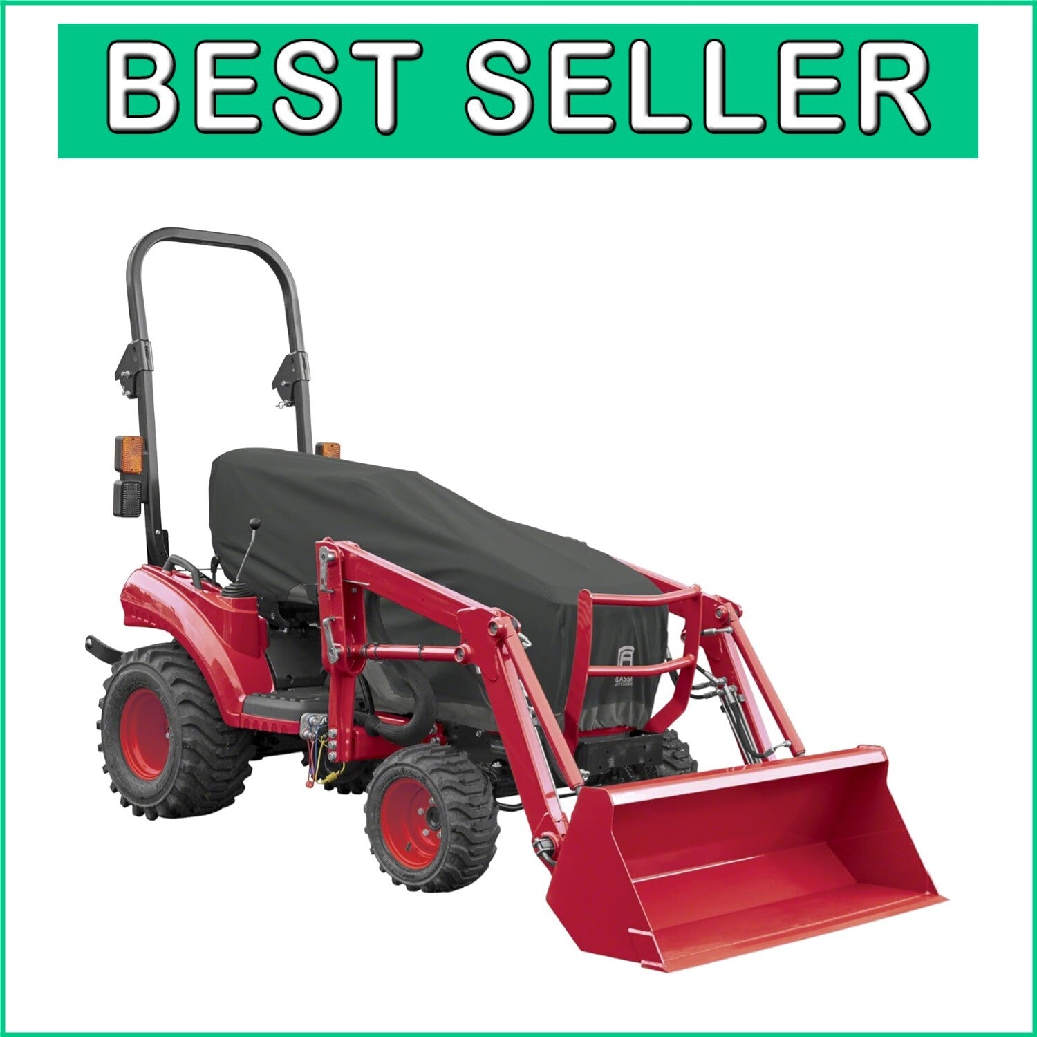 Durable Black Tractor Cover with Elastic Fit - Protection Against Elements