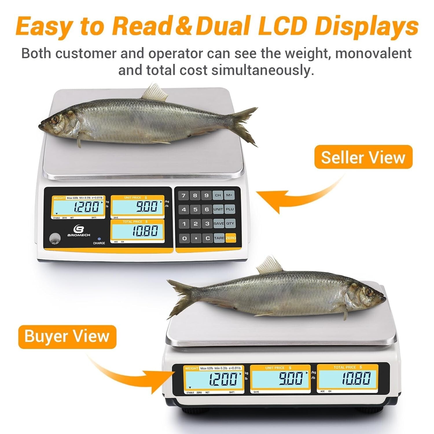 60lb Rechargeable Price Computation Scale for Deli & Market Use - NTEP Approved
