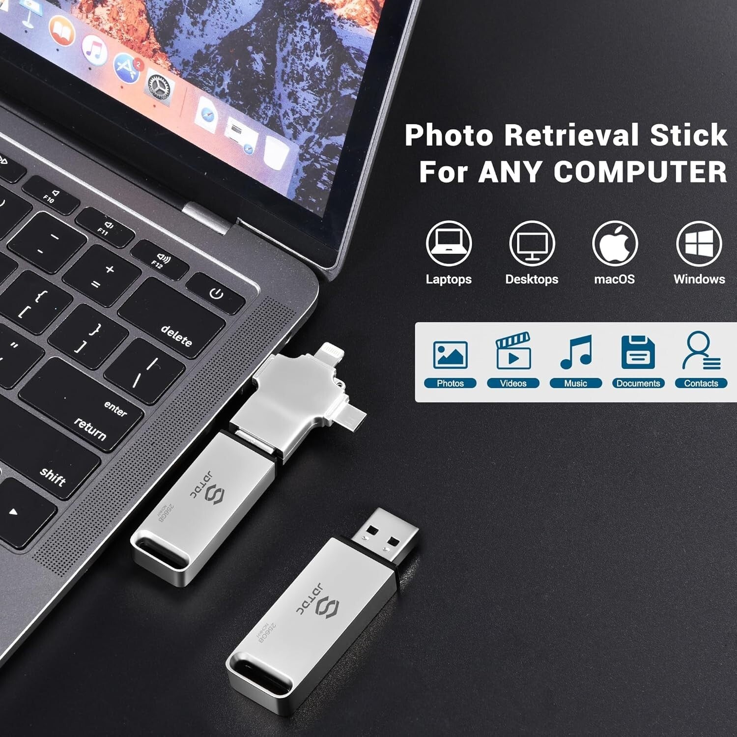 Fast 128GB USB 3.0 Photo Stick - Multi-Device Backup Solution for All Your Needs