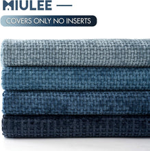 Load image into Gallery viewer, Set of 4 Neutral Blue Chenille Throw Pillow Covers 20x20 inches for Modern Decor