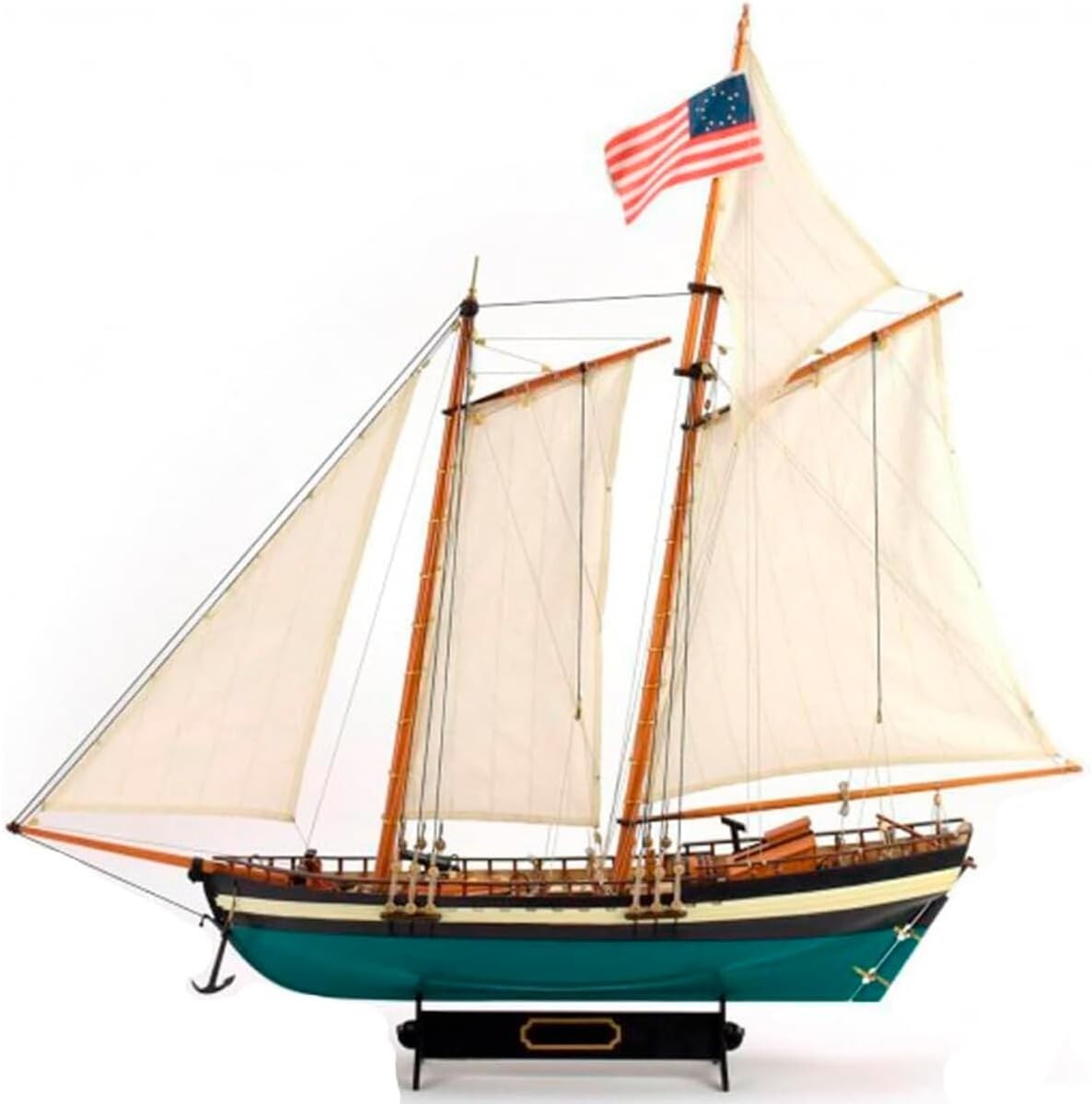Virginia Schooner Model Crafting Kit - 1:41 Scale Wooden Ship with Display Base
